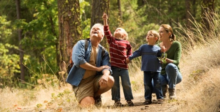 children in wildlife conservation habitat